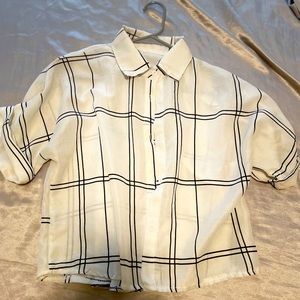 Oversized button up top